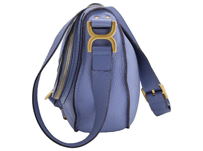 Borsa a tracolla Marcie Medium Chloé in pelle blu grana - vista 4