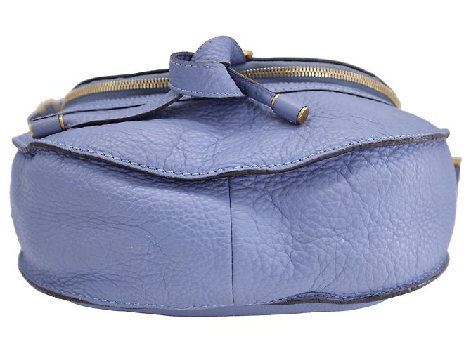 Borsa a tracolla Marcie Medium Chloé in pelle blu grana - vista 6