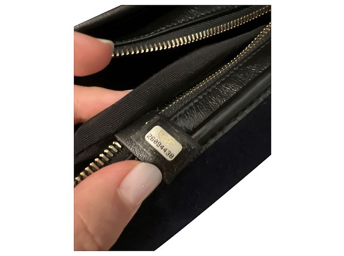 Borsa a tracolla Gabrielle ricamata Chanel Parigi-Hamburgo in lana blu Blu navy - vista 17