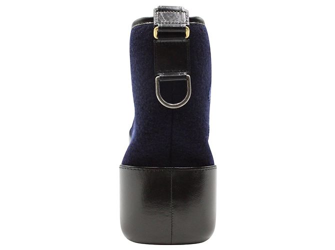 Borsa a tracolla Gabrielle ricamata Chanel Parigi-Hamburgo in lana blu Blu navy - vista 4