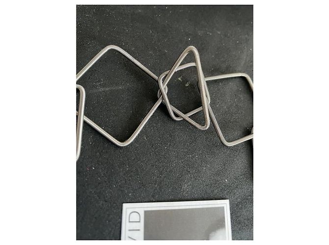 Autre Marque Collana Girocollo La Mollla con Maglie Quadrate in Acciaio Argento - vista 7