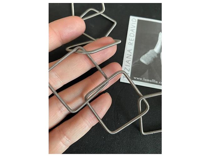 Autre Marque Collana Girocollo La Mollla con Maglie Quadrate in Acciaio Argento - vista 9