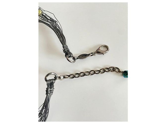 Autre Marque Collana Margherita Buonanno in perle e metallo Argento Multicolore Verde - vista 5