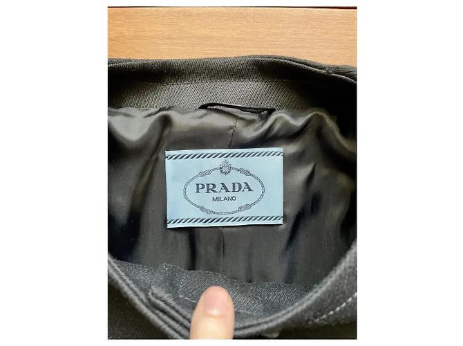 Prada Cavalry Twill Wolljacke Schwarz - Ansicht 2