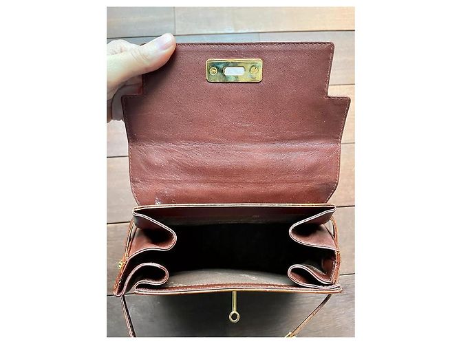 Autre Marque Borsa a mano El Potro Chic Camel Pelle Stampata Coccodrillo Cammello - vista 4