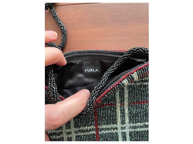 Bolso de mano Furla de perlas plateado rojo gris oscuro Plata Roja Gris antracita - vista 4