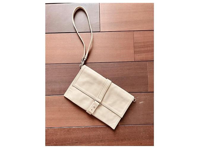 Autre Marque Pochette in pelle Delphine Charlotte Parmentier Beige Crema - vista 2