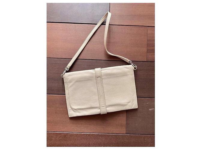 Autre Marque Pochette in pelle Delphine Charlotte Parmentier Beige Crema - vista 4