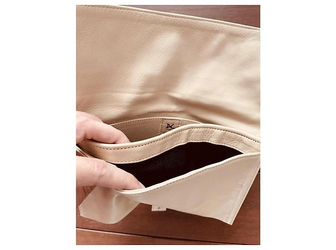 Autre Marque Pochette in pelle Delphine Charlotte Parmentier Beige Crema - vista 7