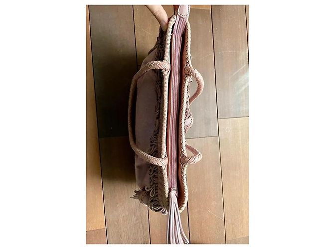 Autre Marque Borsa Francesco Biasia in pelle rosa con pompon - vista 6