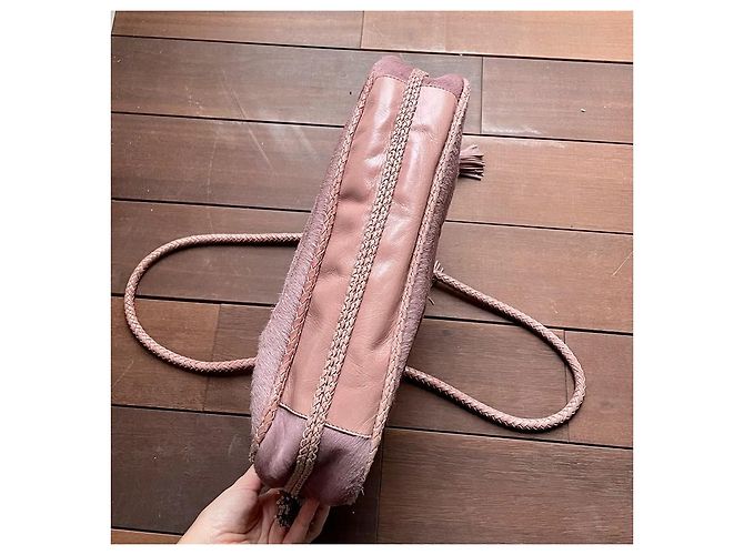 Autre Marque Borsa Francesco Biasia in pelle rosa con pompon - vista 9