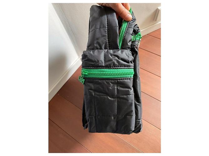Autre Marque Dorotennis Quilted Backpack Black and Green - view 4