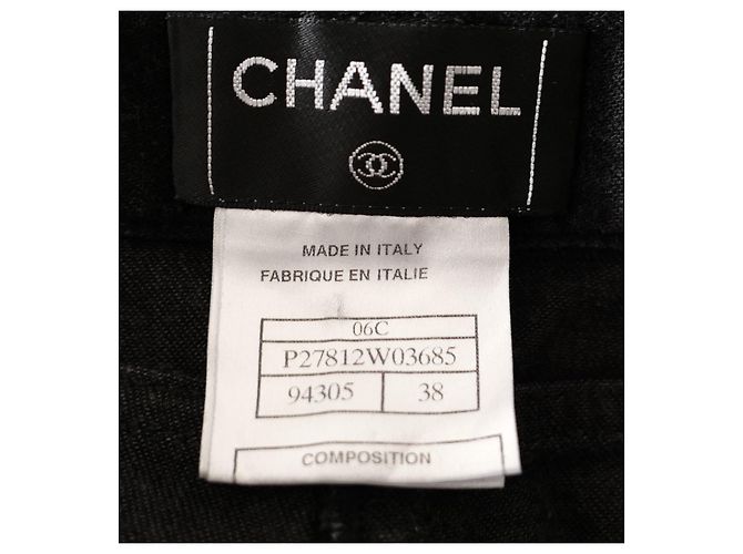 Jeans de patchwork desgastado con lentejuelas Chanel Resort 2006 06C Negro - vista 10