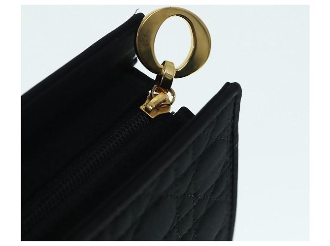 Pochette Canage in Nylon Nero e Oro Autentica Christian Dior ep5643 D'oro - vista 12