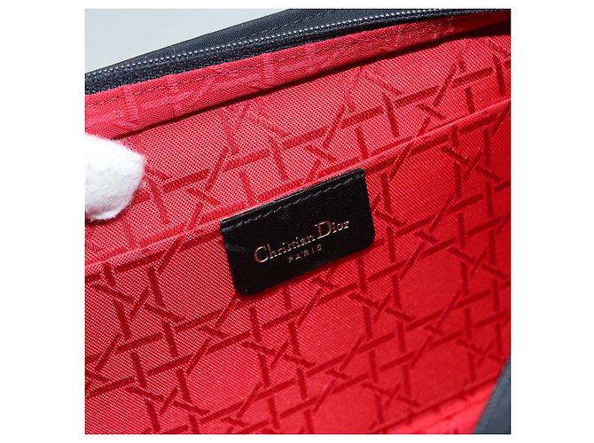 Pochette Canage in Nylon Nero e Oro Autentica Christian Dior ep5643 D'oro - vista 13