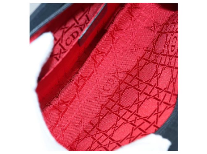 Pochette Canage in Nylon Nero e Oro Autentica Christian Dior ep5643 D'oro - vista 14