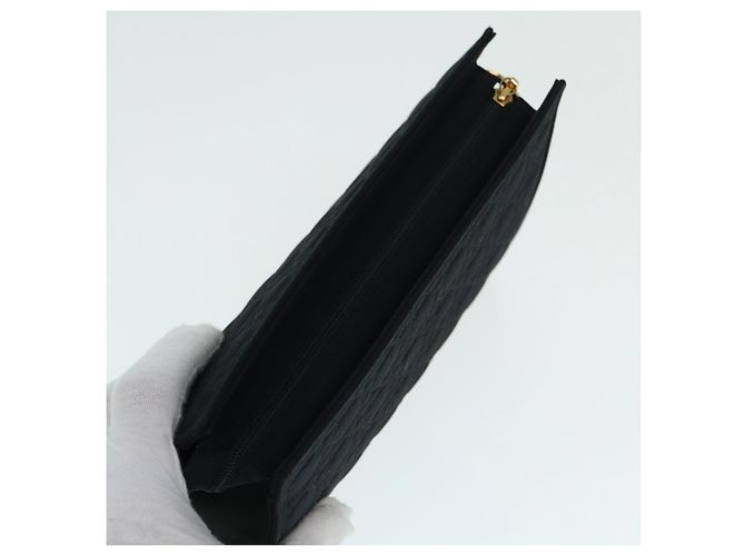 Pochette Canage in Nylon Nero e Oro Autentica Christian Dior ep5643 D'oro - vista 6