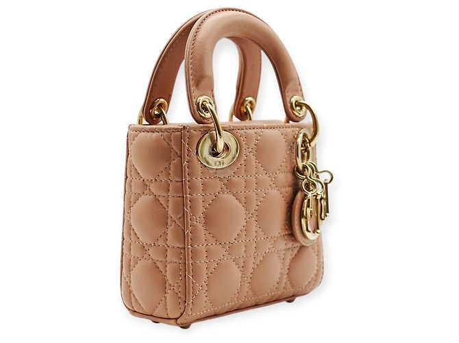 Bolsa de ombro Lady Dior Micro rosa - vista 2