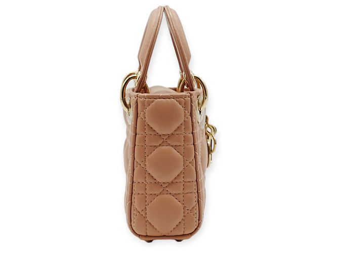 Bolsa de ombro Lady Dior Micro rosa - vista 3