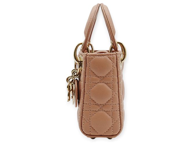 Bolsa de ombro Lady Dior Micro rosa - vista 4