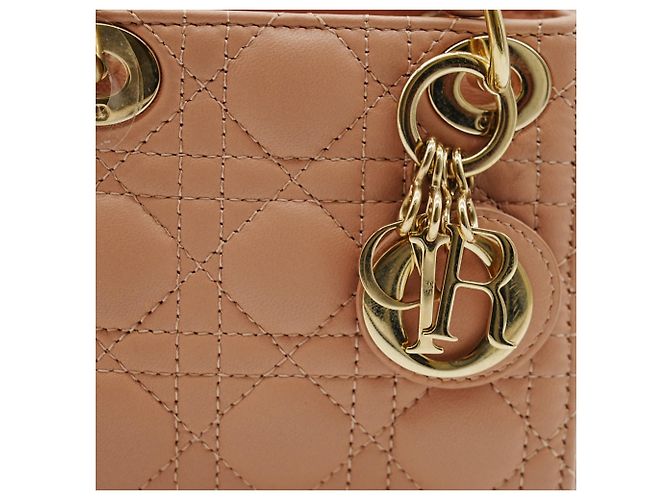 Bolsa de ombro Lady Dior Micro rosa - vista 6