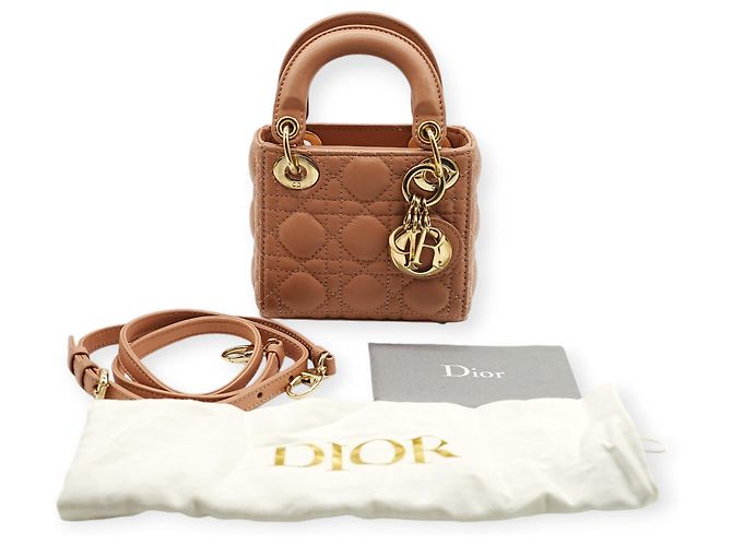 Bolsa de ombro Lady Dior Micro rosa - vista 9