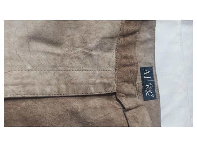 Armani Jeans Wildlederhose beige weit geschnittene Passform - Ansicht 6