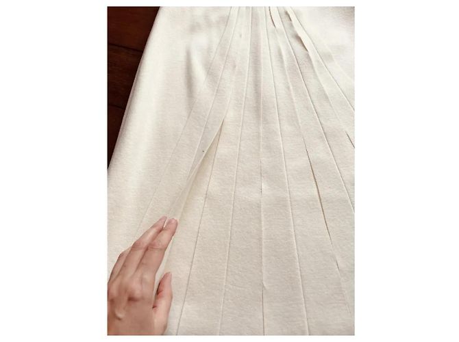 Gonna Guy Laroche in lana e cashmere ecru Crudo Bianco sporco - vista 3