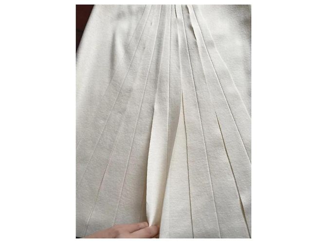 Gonna Guy Laroche in lana e cashmere ecru Crudo Bianco sporco - vista 5