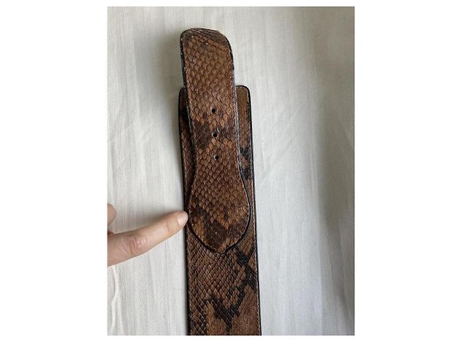 Kenzo breiter Gürtel hellbraun aus exotischem Leder 70 cm - Ansicht 3