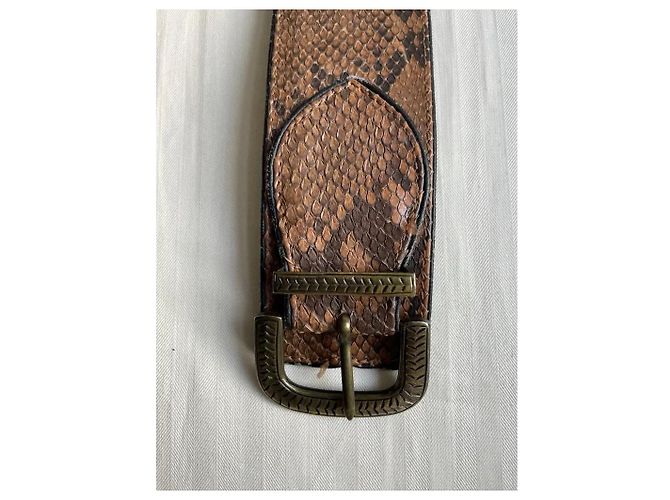 Kenzo breiter Gürtel hellbraun aus exotischem Leder 70 cm - Ansicht 4