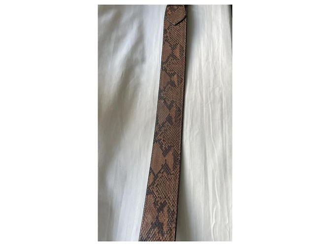 Kenzo breiter Gürtel hellbraun aus exotischem Leder 70 cm - Ansicht 5