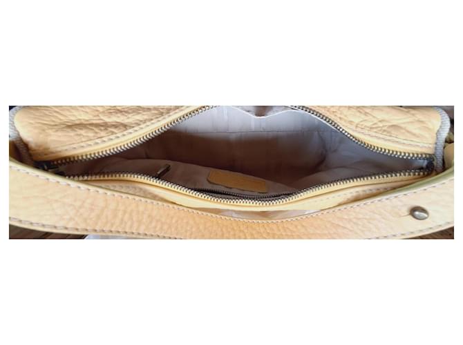 Borsa Fay beige e gialla in pelle e cotone Giallo - vista 4