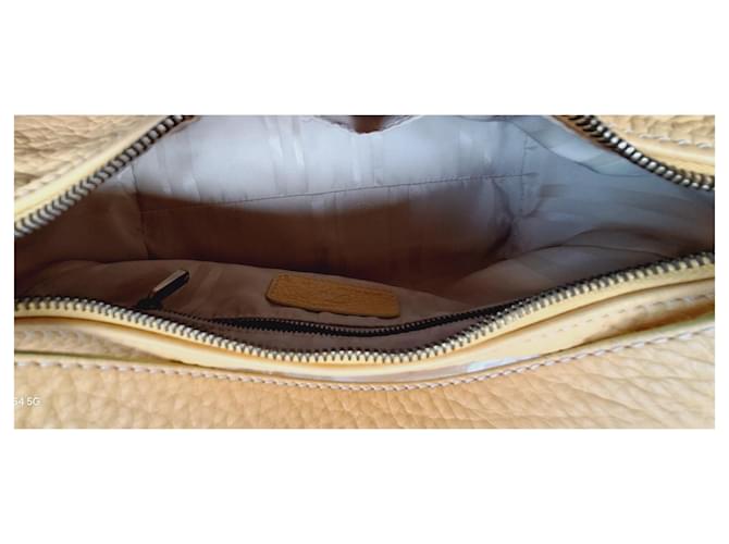 Borsa Fay beige e gialla in pelle e cotone Giallo - vista 5