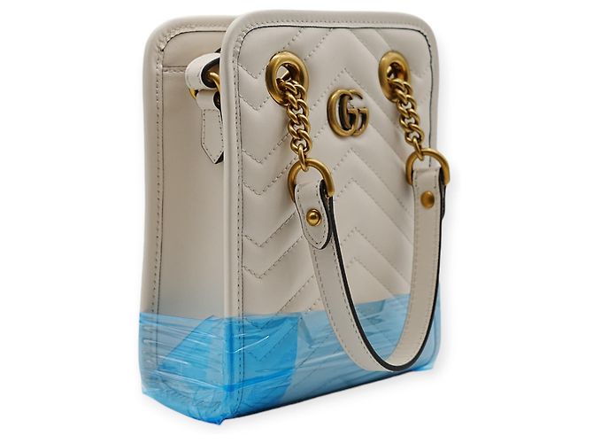Bolsa Mini Matelassé Gucci Marmont Branco - vista 2