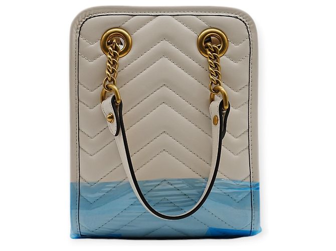Bolsa Mini Matelassé Gucci Marmont Branco - vista 5