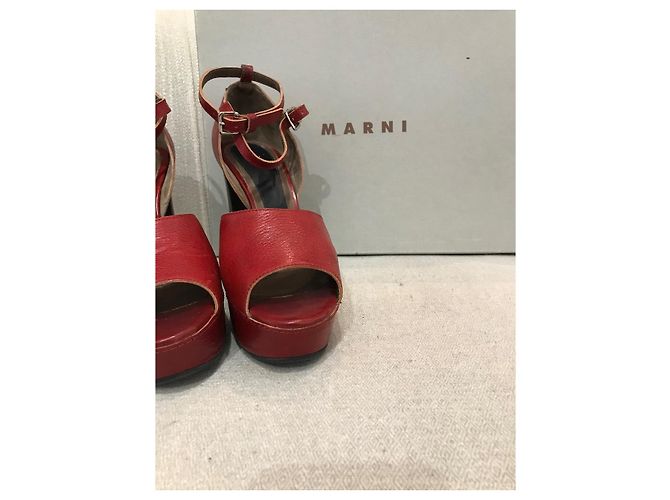 Sandali MARNI T.EU 40 Pelle Rosso - vista 7