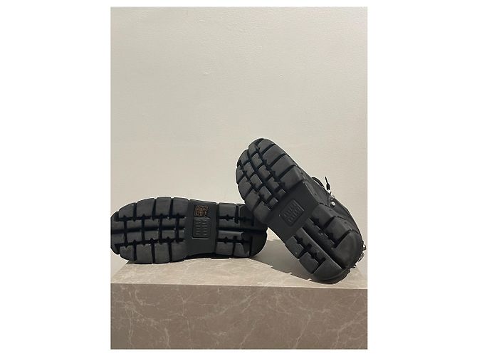 Mule e zoccoli MIU MIU T.EU 37.5 Pelle Nero - vista 5