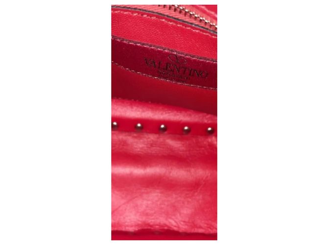 Valentino Garavani Borsa Rockstud spike in denim e pelle rossa Rosso Blu scuro - vista 2