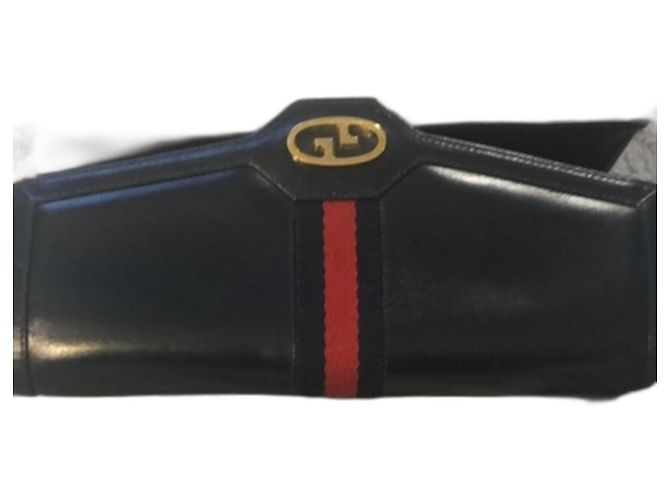 Ophidia Gucci Vintage Sherry Linie Tasche Rot Marineblau Gold hardware - Ansicht 2