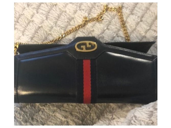 Ophidia Gucci Vintage Sherry Linie Tasche Rot Marineblau Gold hardware - Ansicht 3