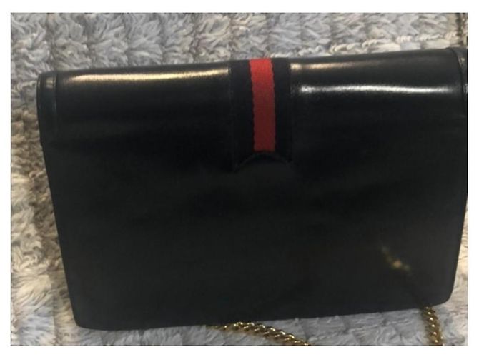 Ophidia Gucci Vintage Sherry Linie Tasche Rot Marineblau Gold hardware - Ansicht 4