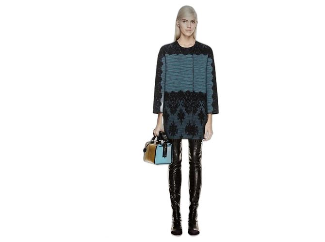 Abrigo Missoni de lana rosa turquesa y negro Azul - vista 2