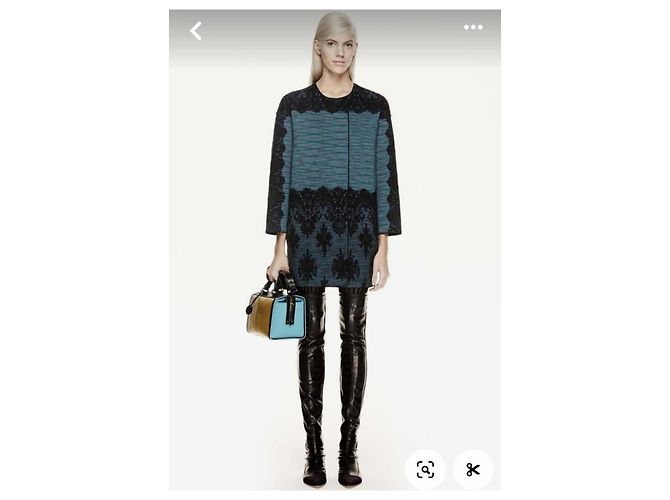 Abrigo Missoni de lana rosa turquesa y negro Azul - vista 3