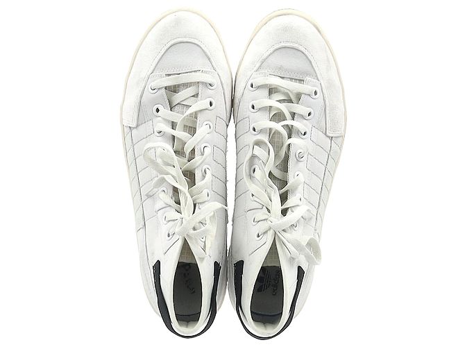 Autre Marque Baskets montantes Adidas Nizza Parley en polyester blanc - vue 2