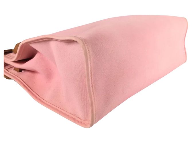 Hermès Herbag 31 Rosa Confetti Kalbsleder / Canvas Braun Pink - Ansicht 5