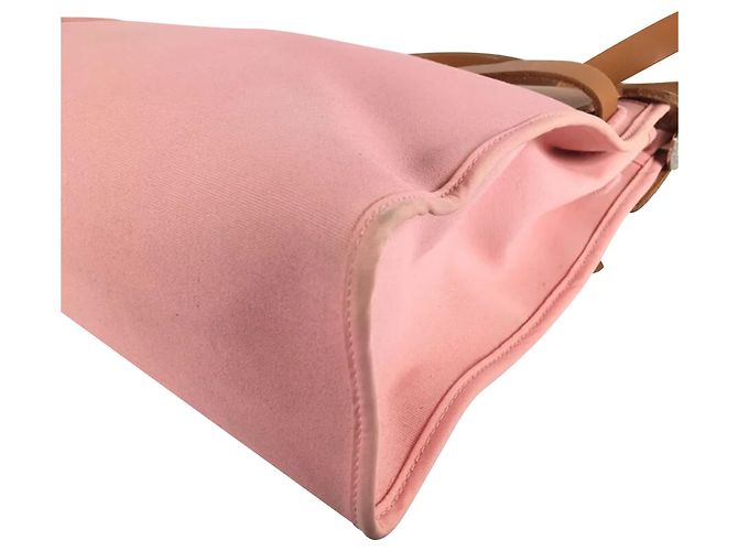 Hermès Herbag 31 Rosa Confetti Kalbsleder / Canvas Braun Pink - Ansicht 6