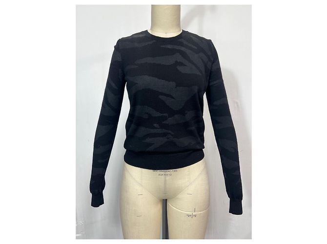 Suéter de lã preto com gola redonda impressa MCQ de Alexander McQueen - vista 10