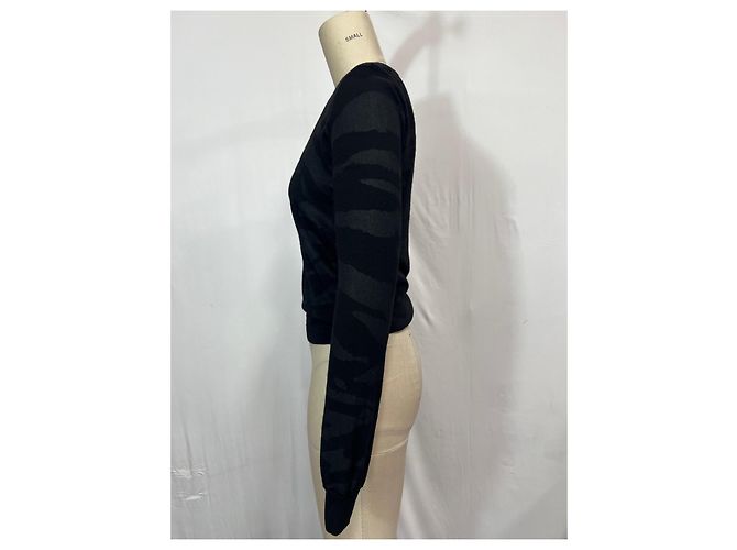 Suéter de lã preto com gola redonda impressa MCQ de Alexander McQueen - vista 11