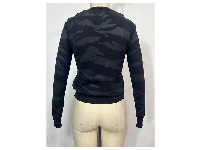Suéter de lã preto com gola redonda impressa MCQ de Alexander McQueen - vista 12